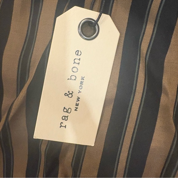 rag & bone $375 NWT Mandy Striped Midi Skirt in Gold Multi Med Viscose & Silk - Picture 6 of 10